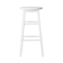 Artiss 2x Bar Stools Round Chairs Wooden White-5