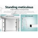 Artiss 2x Bar Stools Round Chairs Wooden White-14