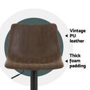 Artiss 4x Bar Stools Vintage Leather Swivel Gas Lift Brown-5