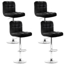 Artiss 4x Bar Stools Leather Gas Lift Black-1