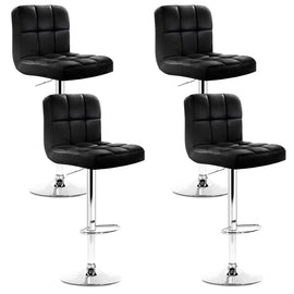 Artiss 4x Bar Stools Leather Gas Lift Black