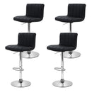 Artiss 4x Bar Stools Gas Lift Leather Black-5