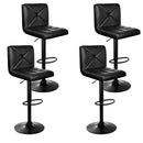 Artiss 4x Bar Stools Gas Lift Leather Chair Black-2