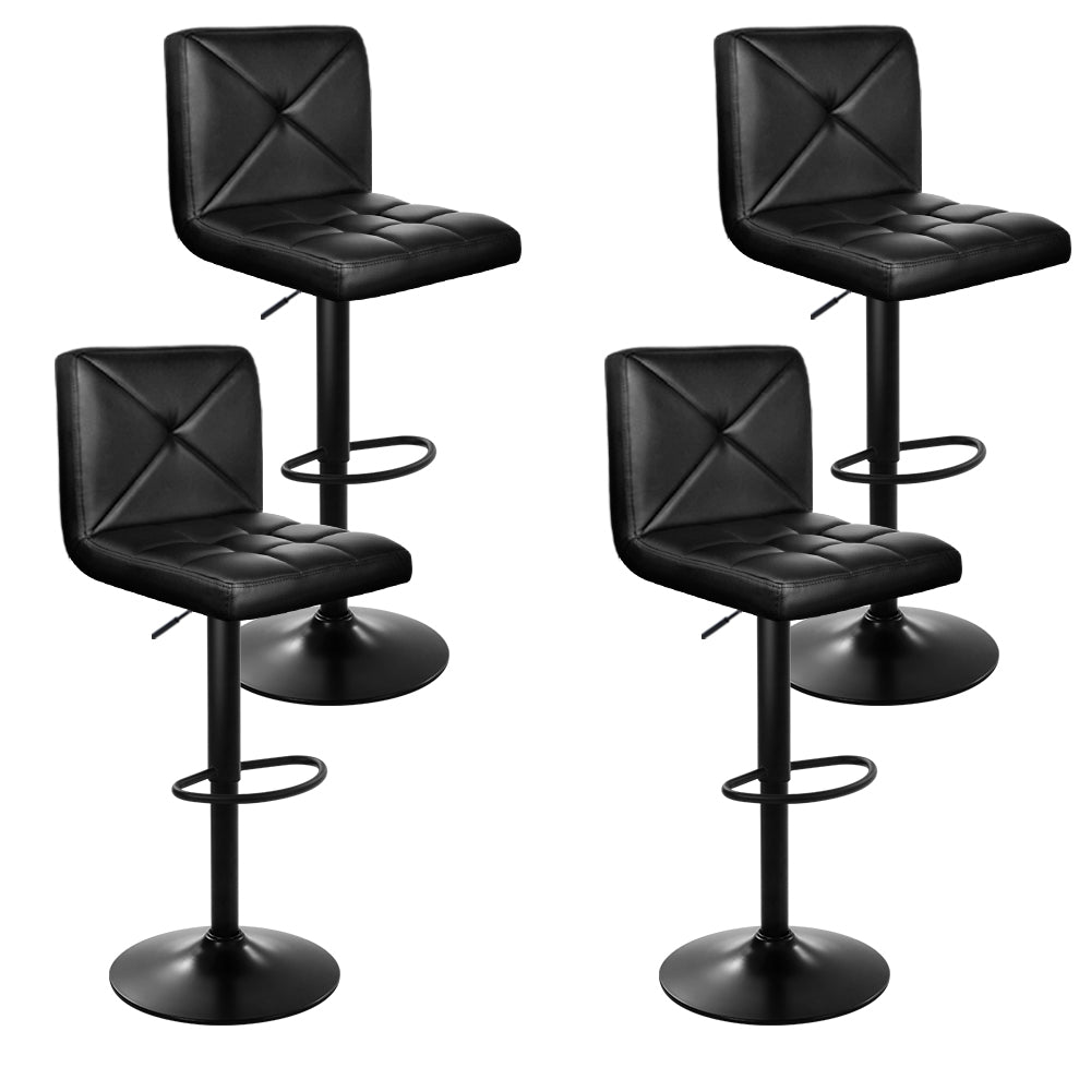 Artiss 4x Bar Stools Gas Lift Leather Chair Black