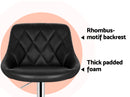 Artiss 2x Bar Stools Leather Padded Gas Lift Stool Black-4