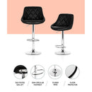 Artiss 4x Bar Stools Leather Padded Gas Lift Black-4
