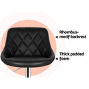 Artiss 4x Bar Stools Leather Padded Gas Lift Black-5