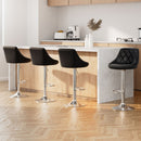 Artiss 4x Bar Stools Leather Padded Gas Lift Black-7