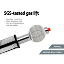 Artiss 2x Bar Stools Leather Padded Gas Lift Grey-9