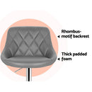 Artiss 4x Bar Stools Leather Padded Gas Lift Grey-5