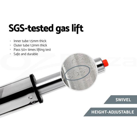 Artiss 4x Bar Stools Leather Padded Gas Lift Grey