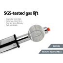 Artiss 2x Bar Stools Padded Leather Gas Lift Grey-9