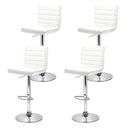 Artiss 4x Bar Stools Padded Leather Gas Lift White-6