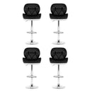 Artiss 4x Bar Stools Gas Lift Padded Leather Black & White-6
