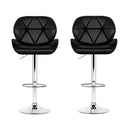 Artiss 2x Bar Stools Gas Lift Padded Leather Black-5