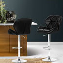 Artiss 2x Bar Stools Gas Lift Padded Leather Black-14