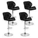 Artiss 4x Bar Stools Gas Lift Padded Leather Black-1