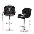 Artiss 4x Bar Stools Gas Lift Padded Leather Black-3