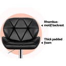 Artiss 4x Bar Stools Gas Lift Padded Leather Black-9