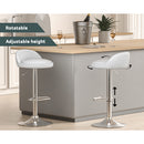 Artiss 2x Bar Stools PU Leather Gas Lift White-4