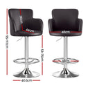 Artiss 1x Leather Bar Stools Swivel Adjustable Gas Lift PU Counter Chairs Brown-2