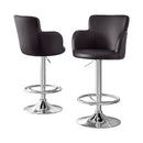 Artiss 2x Leather Bar Stools Swivel Adjustable Gas Lift PU Counter Chairs Brown-1