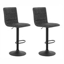 Artiss 2x Bar Stools Gas Lift Vintage Leather Grey-1