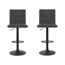 Artiss 2x Bar Stools Gas Lift Vintage Leather Grey-5