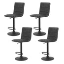 Artiss 4x Bar Stools Gas Lift Vintage Leather Grey-1