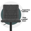 Artiss 4x Bar Stools Gas Lift Vintage Leather Grey-5