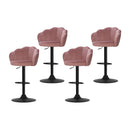 Artiss 4x Bar Stools Gas Lift Velvet Pink-7