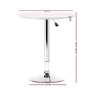 Artiss Bar Table Gas Lift Round White-2