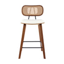 2x Artiss Bar Stools Kitchen Counter Rattan Chairs PU Leather Padding-3