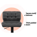 Artiss 2x Bar Stools Gas Lift Leather Padded Grey-6