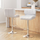 Artiss 2x Bar Stools Gas Lift Leather Padded White-10