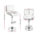 Artiss 2x Bar Stools Gas Lift Leather Padded White-3