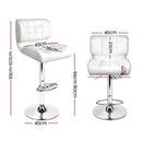 Artiss 4x Bar Stools Gas Lift Leather Padded White-2