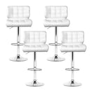 Artiss 4x Bar Stools Gas Lift Leather Padded White-3