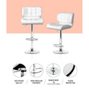 Artiss 4x Bar Stools Gas Lift Leather Padded White-4