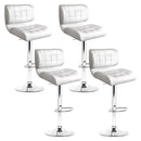 Artiss 4x Bar Stools Gas Lift Leather Padded White-1