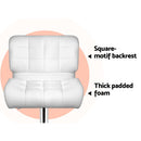 Artiss 4x Bar Stools Gas Lift Leather Padded White-11
