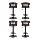 Artiss 4x Bar Stools Gas Lift Faux Leather-3