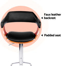 Artiss 4x Bar Stools Gas Lift Leather w/Armrest Black-4