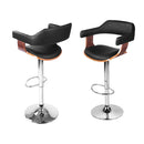Artiss 4x Bar Stools Gas Lift Leather w/Armrest Black-7