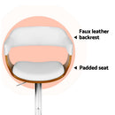 4x Artiss Bar Stools Gas Lift Leather with Armrest White-4