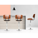 Artiss 2x Bar Stools Gas Lift Leather Black-11