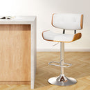 Artiss Bar Stools Gas Lift Leather White-1