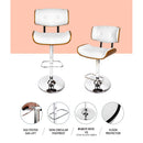 Artiss Bar Stools Gas Lift Leather White-9