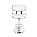 Artiss 2x Bar Stools Gas Lift Leather White-5