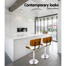 Artiss 2x Bar Stools Gas Lift Leather White-9